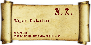 Májer Katalin névjegykártya